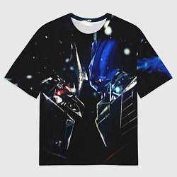 Футболка оверсайз мужская Тансформеры Оптимус и Мегатрон 2022, цвет: 3D-принт