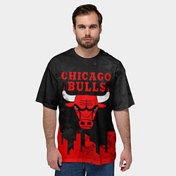 Футболка оверсайз мужская Chicago Bulls, Чикаго Буллз Город, цвет: 3D-принт — фото 2