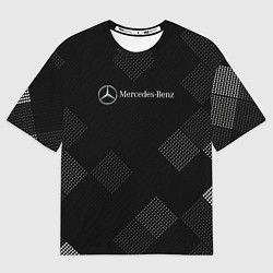 Футболка оверсайз мужская Mercedes-Benz - В клетку, цвет: 3D-принт