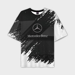 Футболка оверсайз мужская Mercedes-Benz - Темный, цвет: 3D-принт