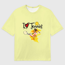 Футболка оверсайз мужская Я Люблю Tennis, цвет: 3D-принт