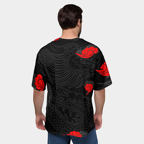 Мужская футболка оверсайз Дракон Китайский дракон / 3D-принт – фото 4