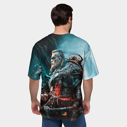 Мужская футболка оверсайз Викинги Вальхалла Vikings Valhalla n 1 / 3D-принт – фото 4