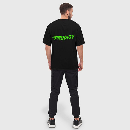 Мужская футболка оверсайз The Prodigy - зеленый Флинт / 3D-принт – фото 4