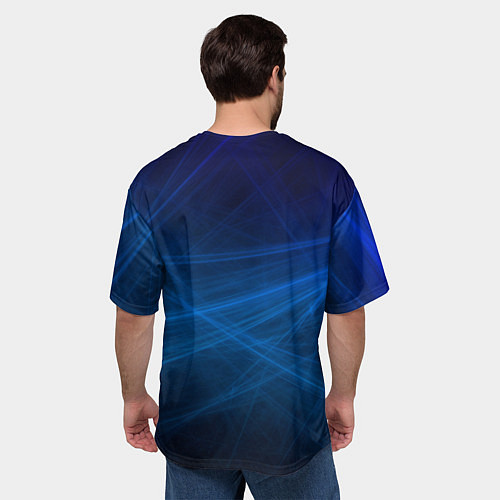 Мужская футболка оверсайз Honda - Blue / 3D-принт – фото 4