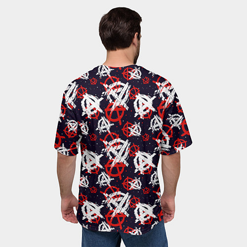 Мужская футболка оверсайз Анархия текстура / 3D-принт – фото 4