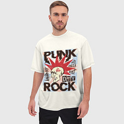 Футболка оверсайз мужская Punk Rock Панк, цвет: 3D-принт — фото 2