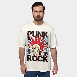 Футболка оверсайз мужская Punk Rock Панк, цвет: 3D-принт — фото 2