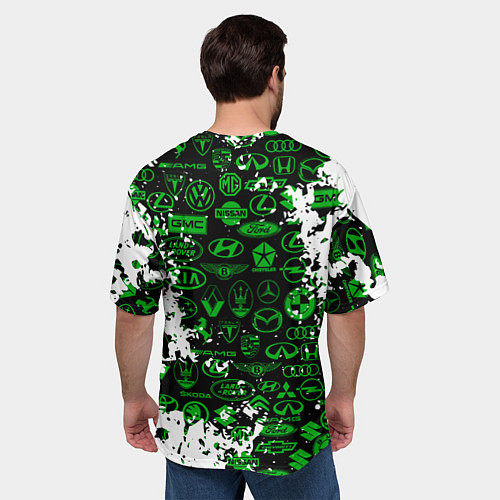 Мужская футболка оверсайз Skoda брызги красок / 3D-принт – фото 4