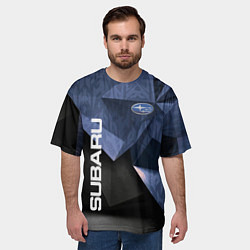 Футболка оверсайз мужская Subaru - Геометрия, цвет: 3D-принт — фото 2