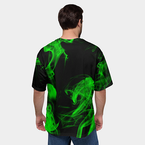 Мужская футболка оверсайз Skoda: Green Smoke / 3D-принт – фото 4