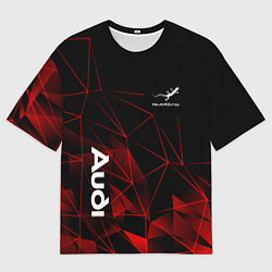 Футболка оверсайз мужская Ауди, Audi Красный узор, цвет: 3D-принт
