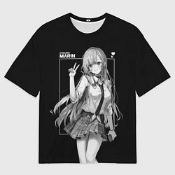 Мужская футболка оверсайз Марин Китагава - Фарфоровая кукла влюбилась