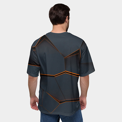 Мужская футболка оверсайз Tesla текстура / 3D-принт – фото 4