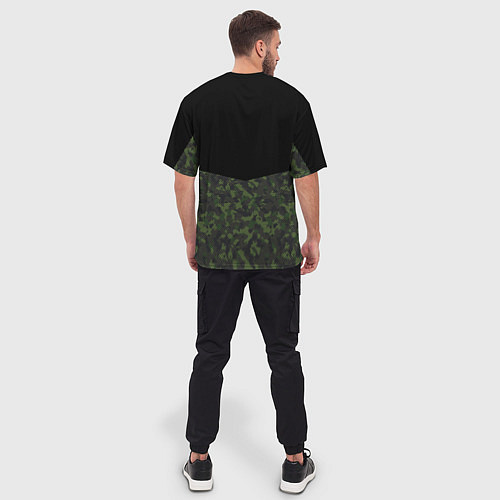 Мужская футболка оверсайз Охотничьи Войска камуфляж / 3D-принт – фото 4