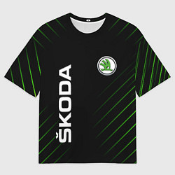 Футболка оверсайз мужская Skoda Шкода Полосы, цвет: 3D-принт
