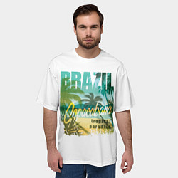 Футболка оверсайз мужская Тропический Рай Бразилии, цвет: 3D-принт — фото 2