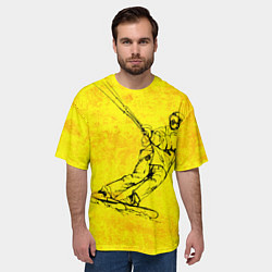 Футболка оверсайз мужская Кайтер на лыжах, цвет: 3D-принт — фото 2