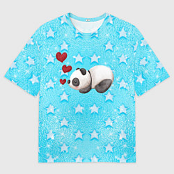 Мужская футболка оверсайз Сонная милая панда