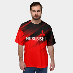 Футболка оверсайз мужская Mitsubishi - Red Sport, цвет: 3D-принт — фото 2