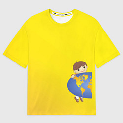 Футболка оверсайз мужская Мальчик из советского Атласа Мир, цвет: 3D-принт