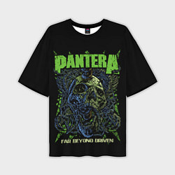 Мужская футболка оверсайз Pantera green череп