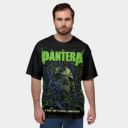 Футболка оверсайз мужская Pantera green череп, цвет: 3D-принт — фото 2