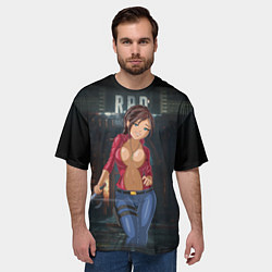 Футболка оверсайз мужская Claire Redfield from Resident Evil 2 remake by sex, цвет: 3D-принт — фото 2