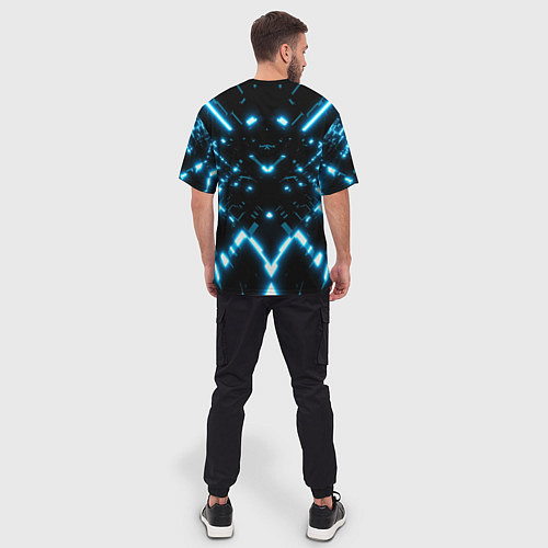 Мужская футболка оверсайз Силуэт электронных систем / 3D-принт – фото 4