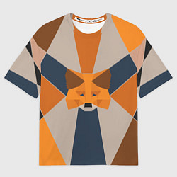 Футболка оверсайз мужская Metamask Крипто лиса, цвет: 3D-принт