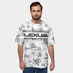Футболка оверсайз мужская LEXUS BIG EMBLEMA PATTERN, цвет: 3D-принт — фото 2