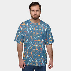 Футболка оверсайз мужская Йога, Гимнастика, Медитация, цвет: 3D-принт — фото 2