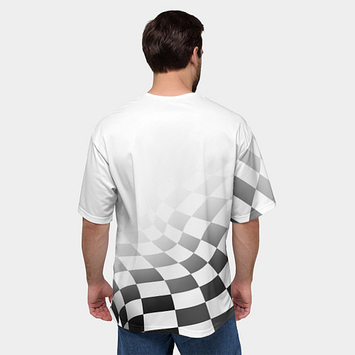 Мужская футболка оверсайз Porsche Порше Финишный флаг / 3D-принт – фото 4