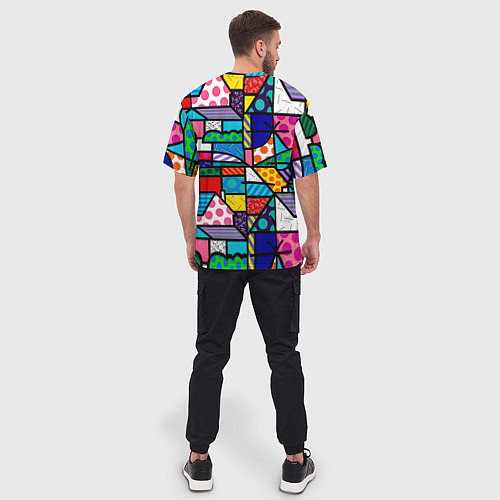 Мужская футболка оверсайз Ромеро Бритто красочный узор / 3D-принт – фото 4