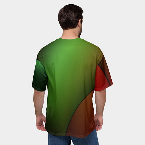 Мужская футболка оверсайз 3х-цветная спираль / 3D-принт – фото 4