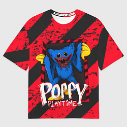 Футболка оверсайз мужская Poppy Playtime RED WARNING, цвет: 3D-принт