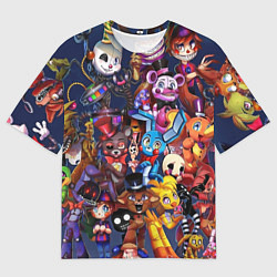Футболка оверсайз мужская Cute Fnaf Pattern, цвет: 3D-принт