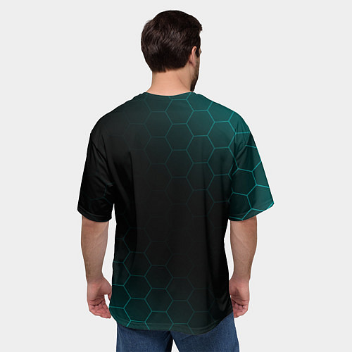 Мужская футболка оверсайз ТЕСЛА TESLA / 3D-принт – фото 4