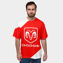 Футболка оверсайз мужская Dodge sport, цвет: 3D-принт — фото 2