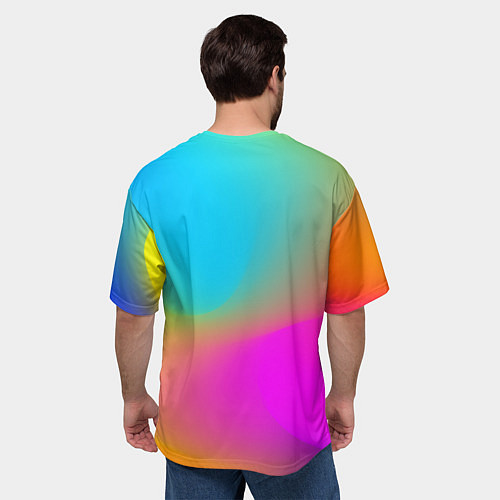 Мужская футболка оверсайз Радужная лягушка Rainbow Frog / 3D-принт – фото 4