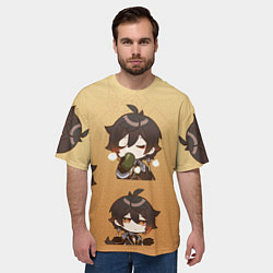 Футболка оверсайз мужская Zhongli Chibi Genshin, цвет: 3D-принт — фото 2
