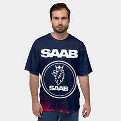Футболка оверсайз мужская SAAB - Краска, цвет: 3D-принт — фото 2