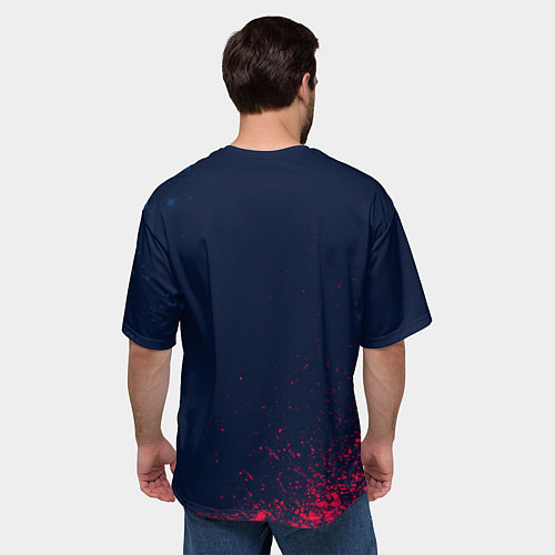 Мужская футболка оверсайз SAAB - Краска / 3D-принт – фото 4