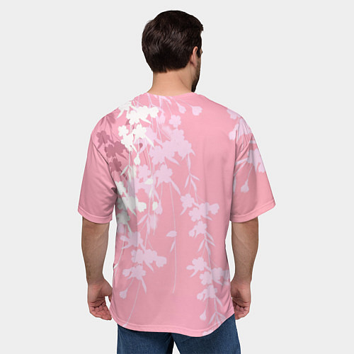 Мужская футболка оверсайз Цветущая ива / 3D-принт – фото 4