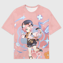Футболка оверсайз мужская Cute Diona Genshin Impact, цвет: 3D-принт