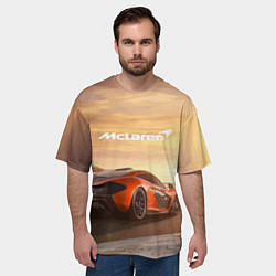 Футболка оверсайз мужская McLaren - легендарная гоночная команда!, цвет: 3D-принт — фото 2