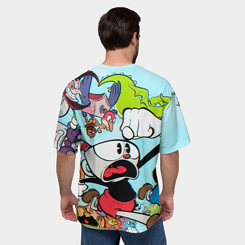 Мужская футболка оверсайз Побег От Боссов Магман Cuphead / 3D-принт – фото 4
