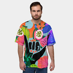 Футболка оверсайз мужская Лето хипстера, цвет: 3D-принт — фото 2