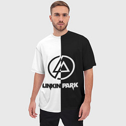 Футболка оверсайз мужская Linkin Park ЧБ, цвет: 3D-принт — фото 2
