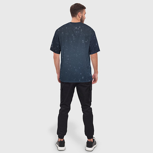 Мужская футболка оверсайз Луна - арт / 3D-принт – фото 4